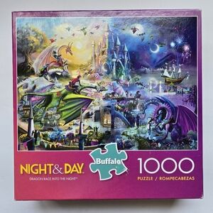 Buffalo Games, Day & Night "Dragon Race Into The Night" 1000 Piece Puzzle
